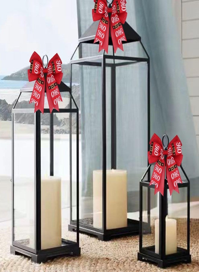 Meseey 2 Pcs Large Santa Belt Burlap Ribbon Bow 10.8 x 8.8 Inch Red and Black Hoho Wreath Decoration Bows for Baby Shower Party Holiday Gift Wrapping Basket Ornaments Bunting DIY Crafts (Hoho) - Image 5